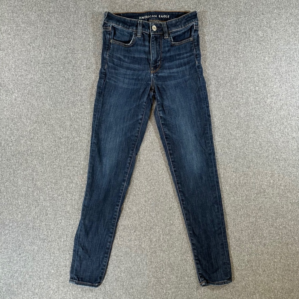 American Eagle Jeans Womens 6 Long Ne(x)t Level Stretch Skinny Dark Wash Blue